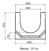 Водосток DN 200. 1000х290х310 мм